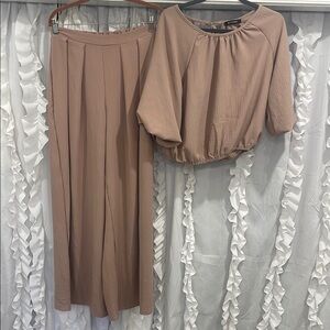 Stylive boutique Chic Tan Two-Piece Set large new